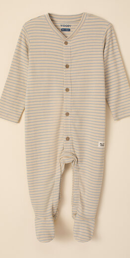 Woody Unisex Onesie, blauw-crème streep