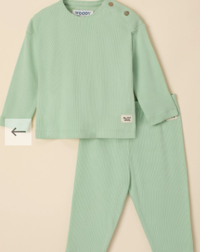 Woody Unisex Pyjama, pastelgroen