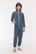 Woody Unisex Onesie, blauw-groene streep