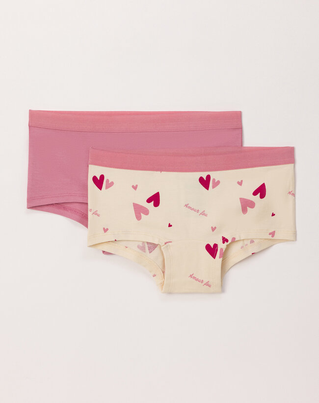 Woody Hipster, set roze + hartjes print