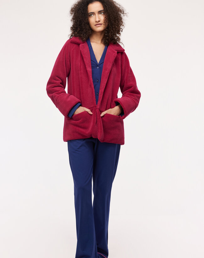Woody Dames Korte Jas, framboos-rood