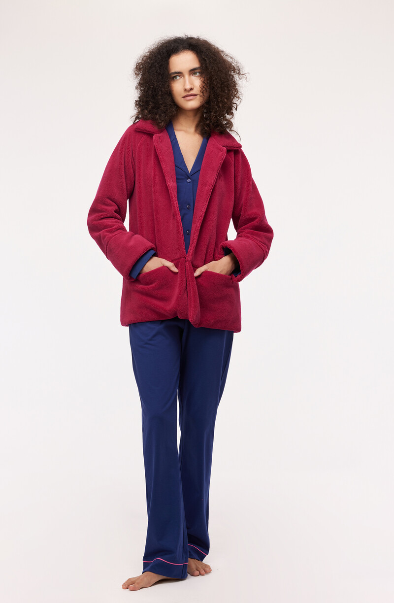 Woody Dames Korte Jas, framboos-rood