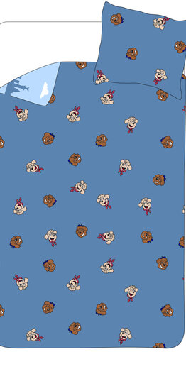 Woody single person duvet and pillowcase - 140x220cm, labradoodle