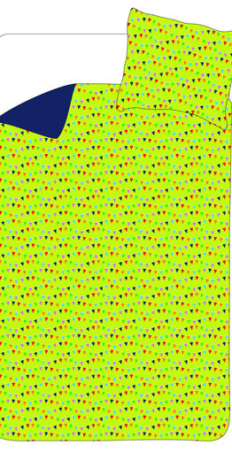 Woody single person duvet and pillowcase - 140x220cm, dino