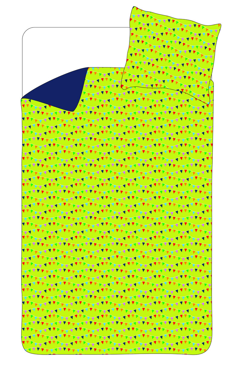 Woody single person duvet and pillowcase - 140x220cm, dino