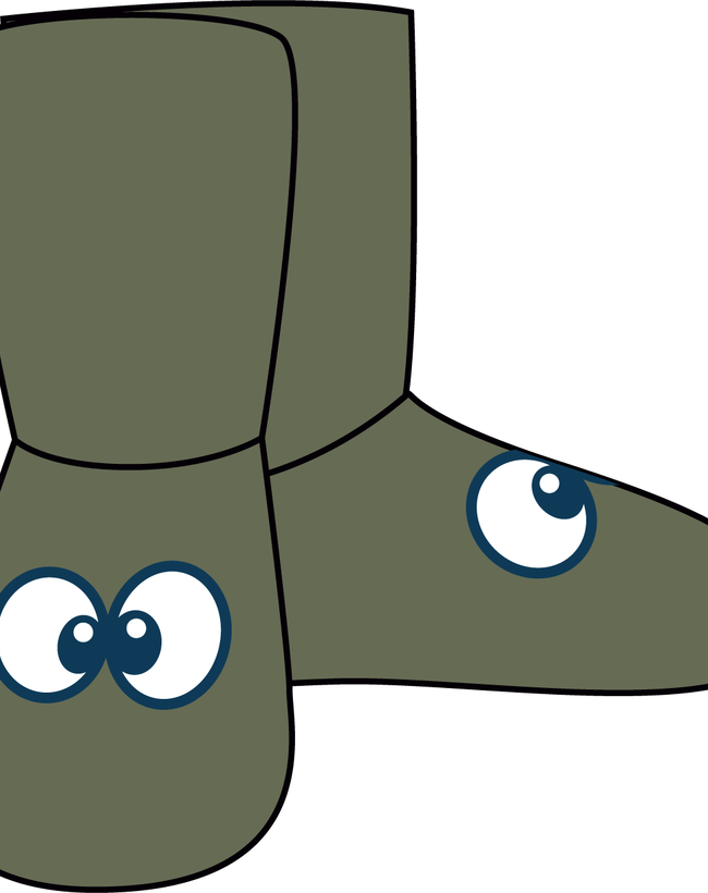 Pantoffels, kakigroen