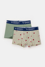 Woody Jongens, set khaki + lieveheersbeest print