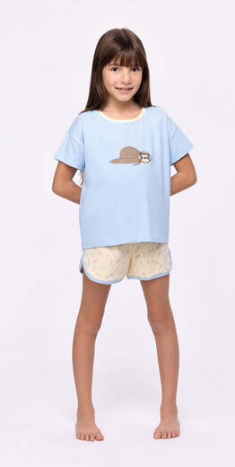 Woody Meisjes-Dames Pyjama, lichtblauw