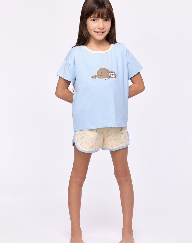 Woody Meisjes-Dames Pyjama, lichtblauw