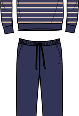 Woody Jongens-Heren Pyjama, blauwe streep