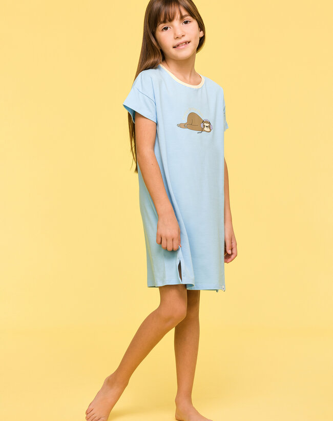 Woody Meisjes-Dames Pyjama, lichtblauw
