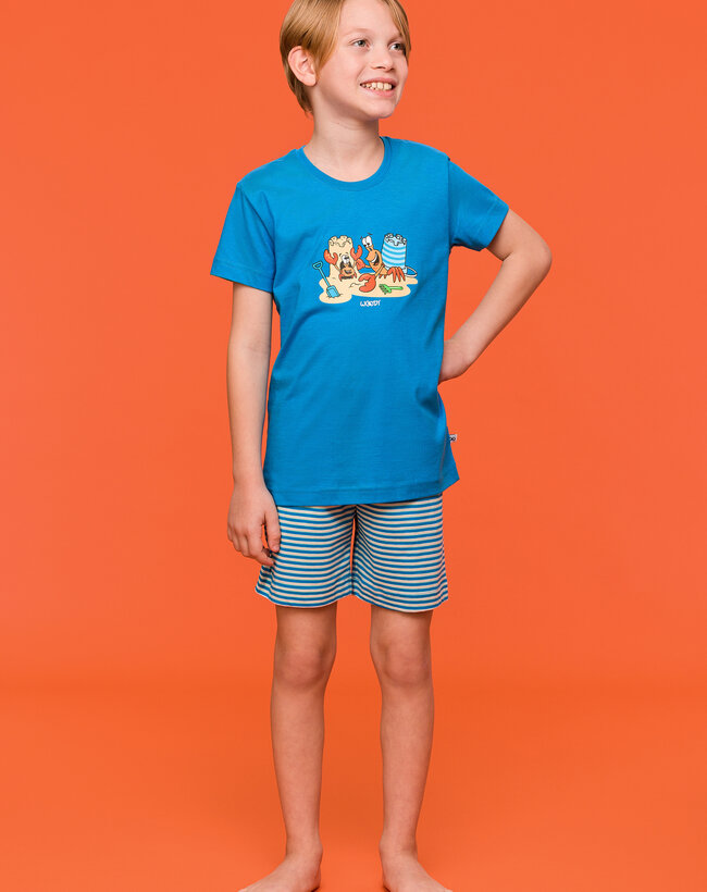 Woody Jongens-Heren Pyjama, blauw