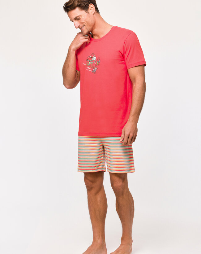 Woody Jongens-Heren Pyjama, rood