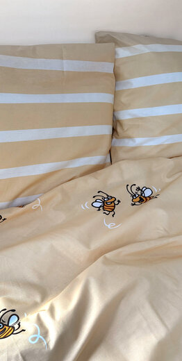 Woody Dekbedovertrek, lichtgeel