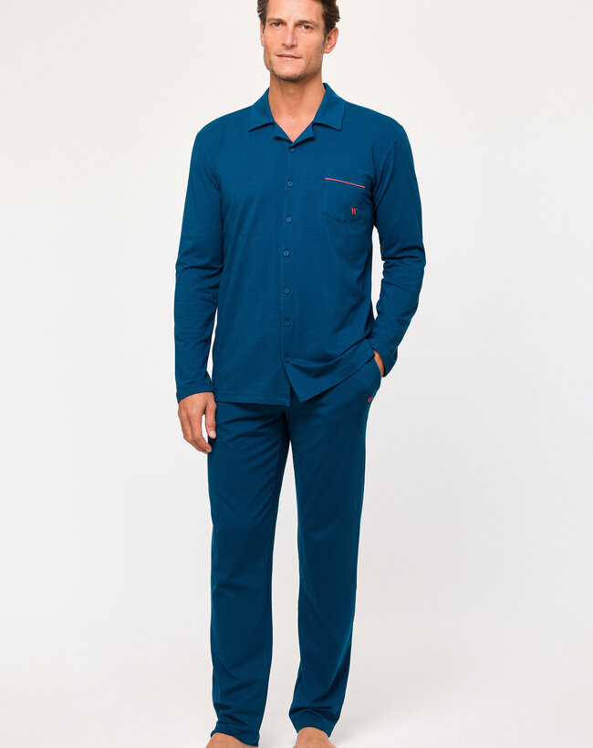 Woody Heren Pyjama, donkerblauw