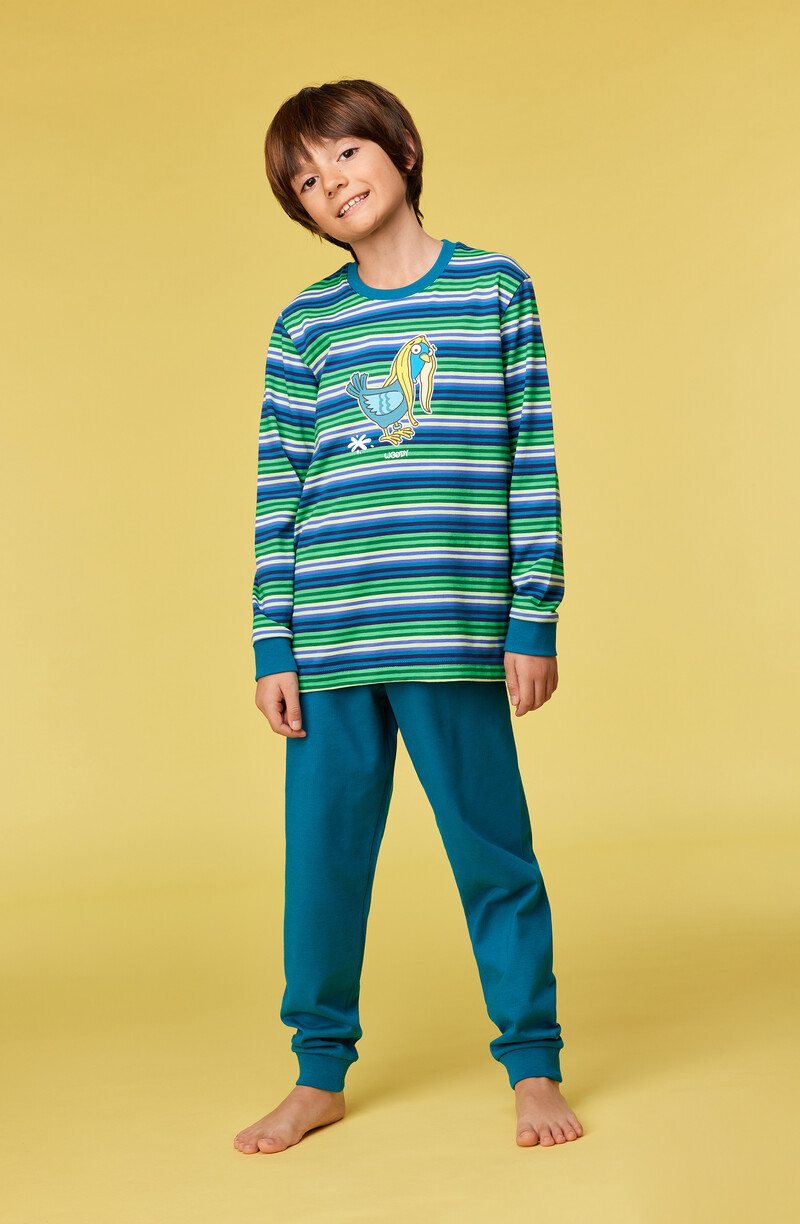 Woody Jongens-Heren Pyjama, multicolor streep