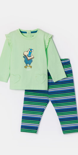 Woody Meisjes-Dames Pyjama, groen