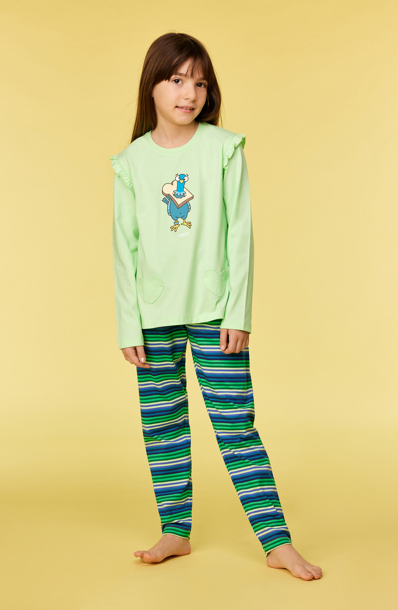 Woody Meisjes-Dames Pyjama, groen