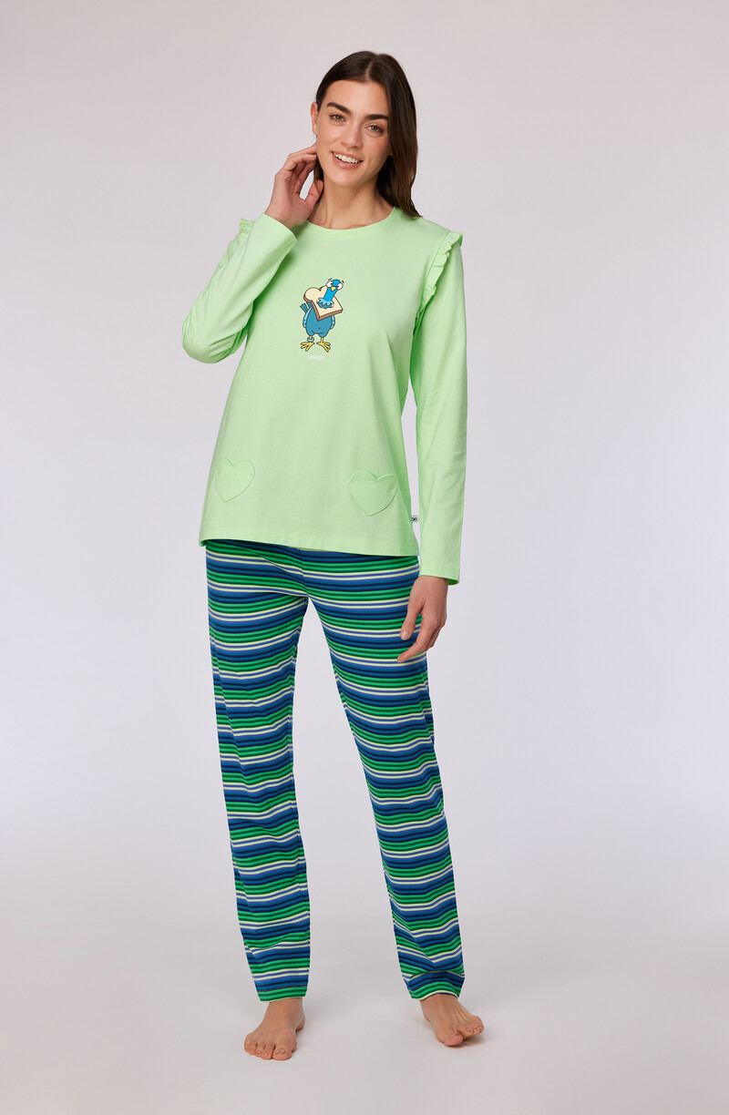 Woody Meisjes-Dames Pyjama, groen