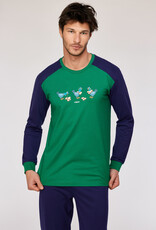 Woody Jongens-Heren Pyjama, donkergroen