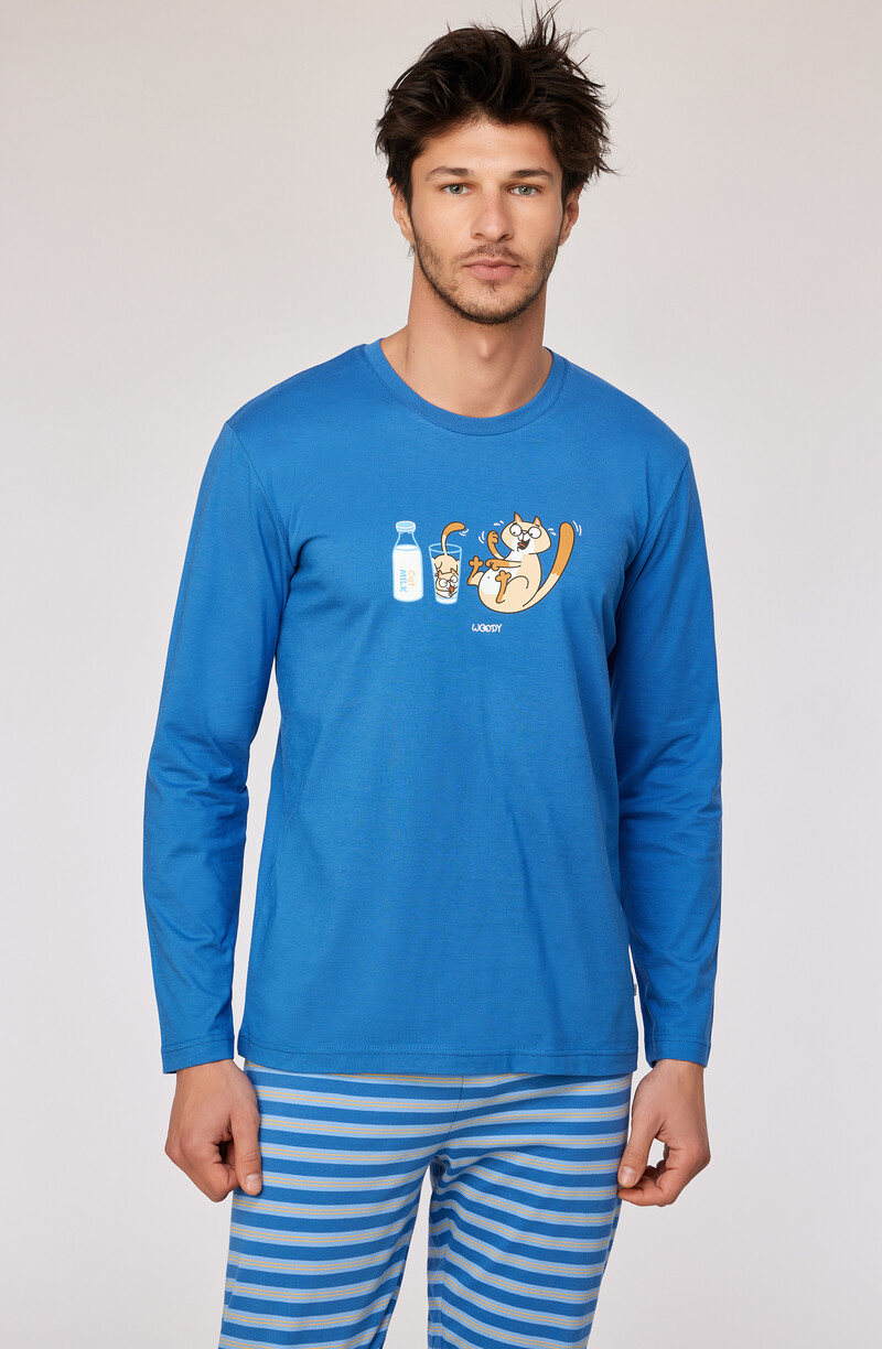 Woody Jongens-Heren Pyjama, donkerblauw