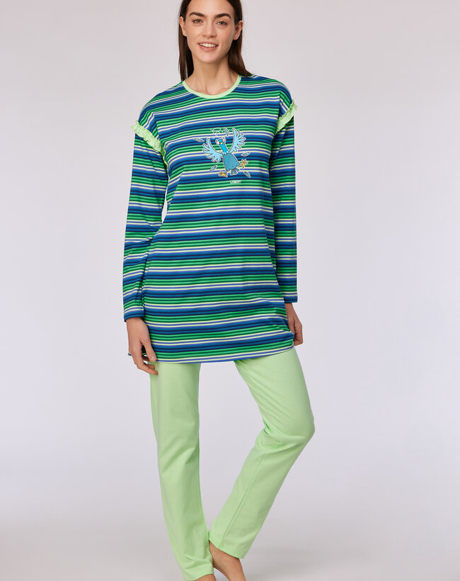 Woody Meisjes-Dames Pyjama, multicolor streep