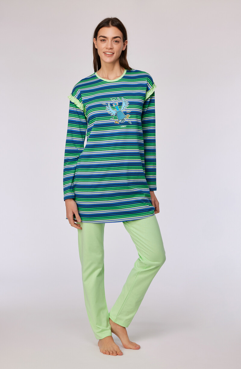 Woody Meisjes-Dames Pyjama, multicolor streep