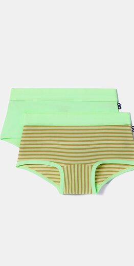 Woody Meisjes boxer, set lichtgroen + streep