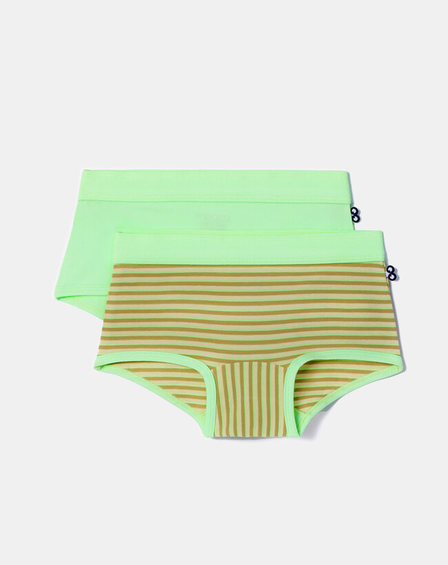 Woody Meisjes boxer, set lichtgroen + streep