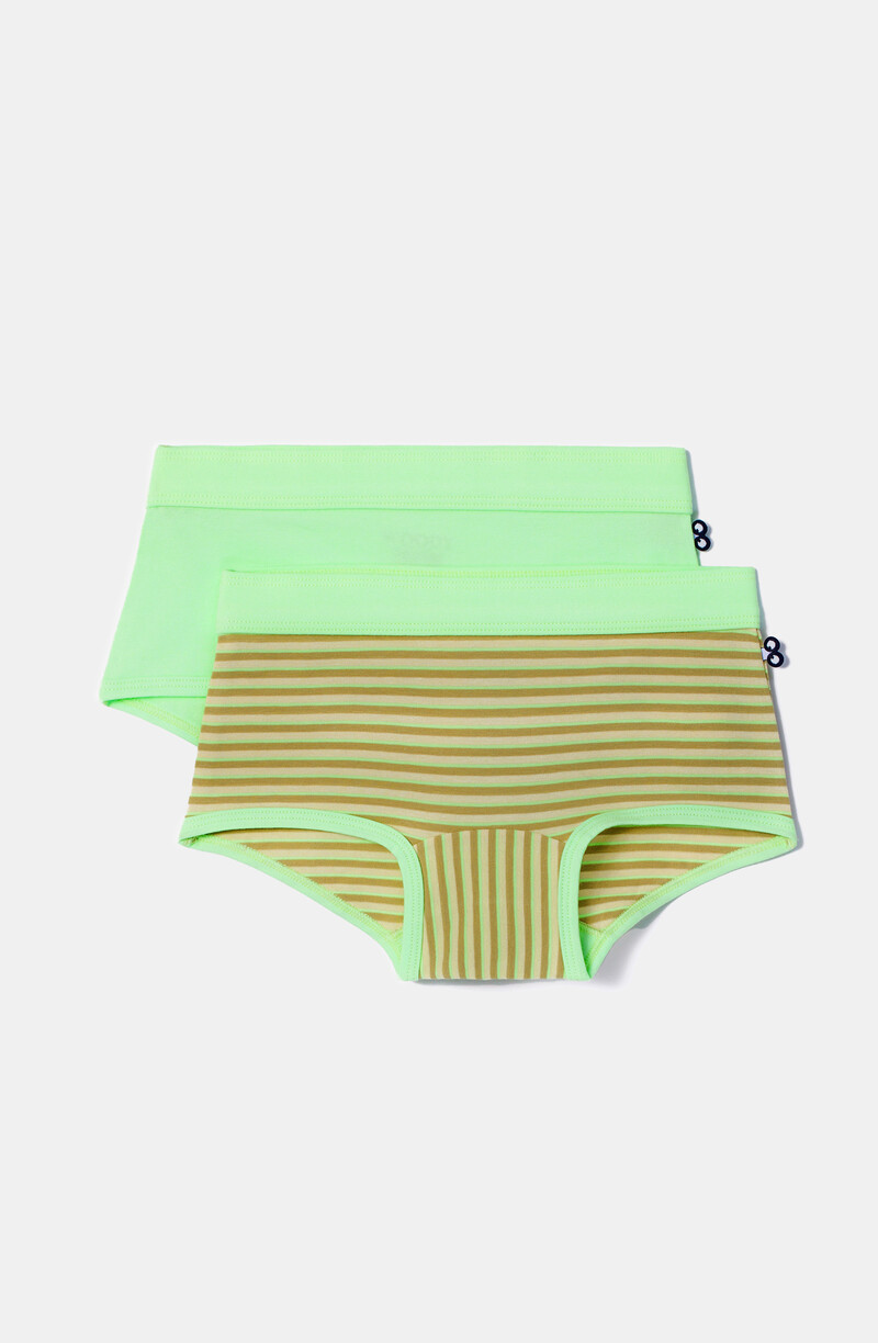 Woody Meisjes boxer, set lichtgroen + streep