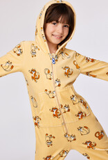 Woody Unisex Onesie, gele kattenprint
