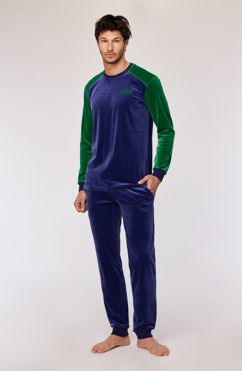 Woody Jongens-Heren Pyjama, donkerblauw