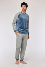 Woody Jongens-Heren Pyjama, blauwgrijs