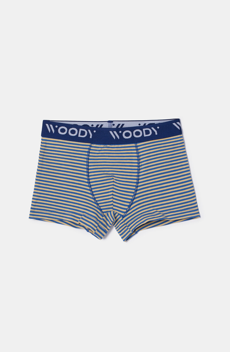 Woody Jongens boxer, set blauw + streep