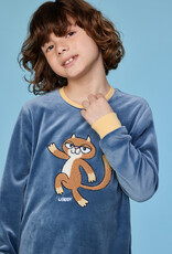 Woody Jongens-Heren Pyjama, blauwgrijs