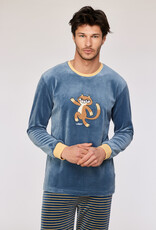 Woody Jongens-Heren Pyjama, blauwgrijs