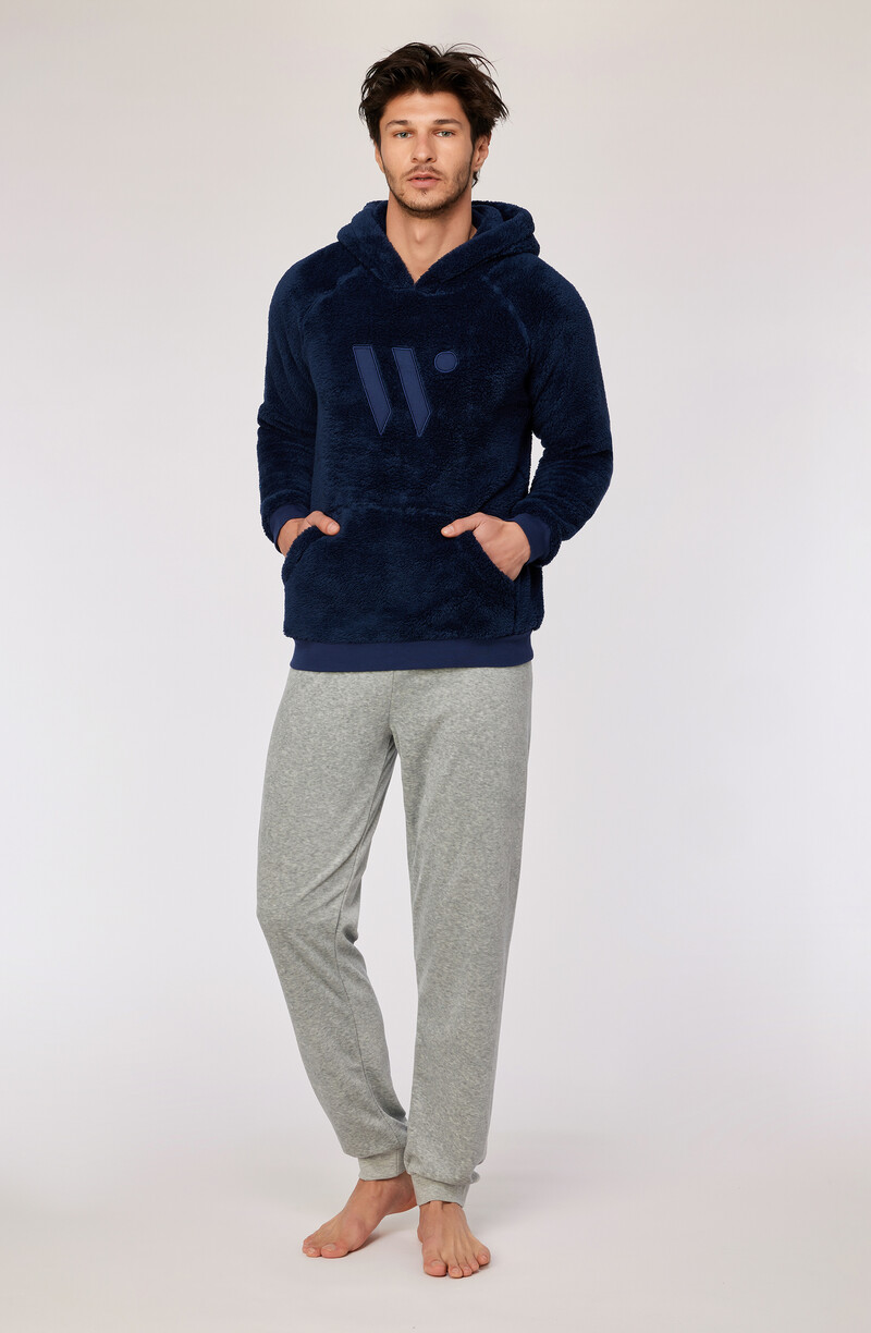 Woody Jongens-Heren sweater en broek, donkerblauw