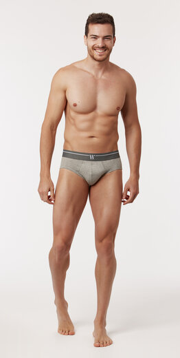 Woody Regular brief, grijs melange