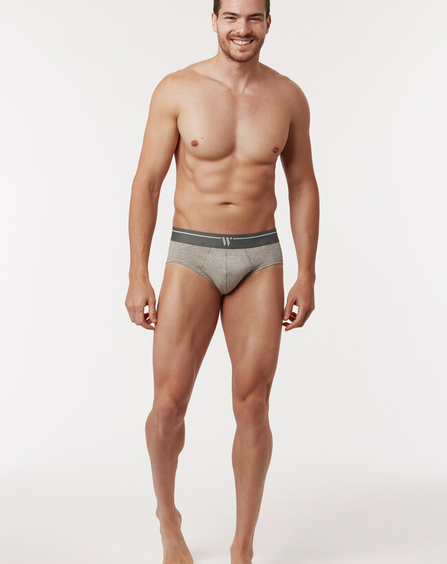 Woody Regular brief, grijs melange