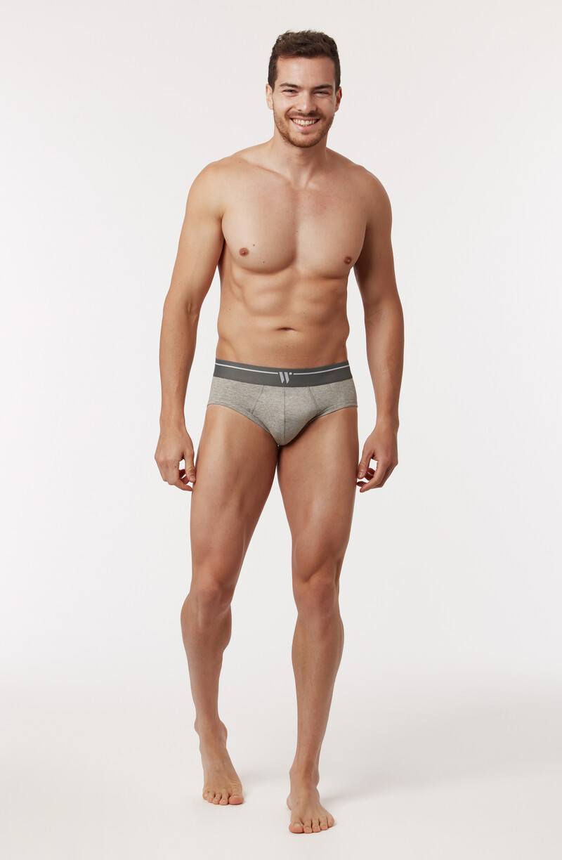 Woody Regular brief, grijs melange