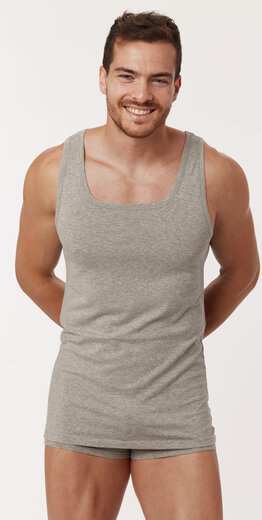 Woody Singlet, grijs melange