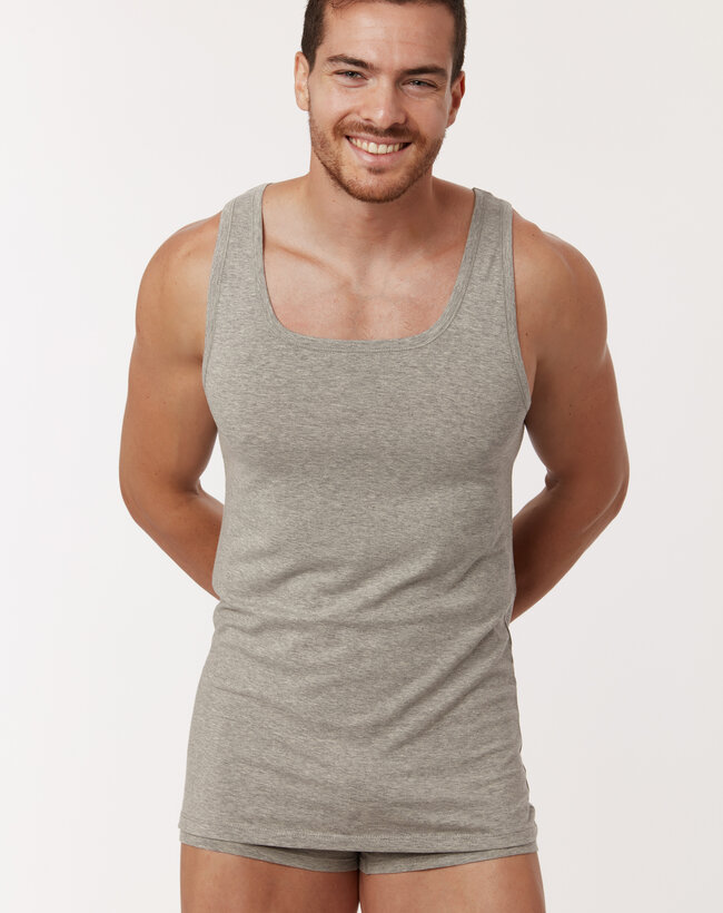 Woody Singlet, grijs melange