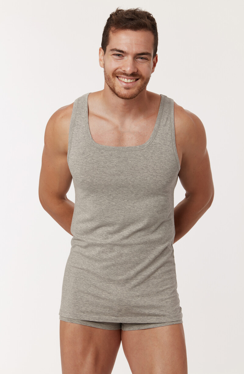 Woody Singlet, grijs melange