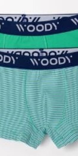 Woody Jongens Boxer, groen-blauwe streep + groen
