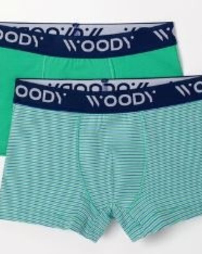 Woody Jongens Boxer, groen-blauwe streep + groen