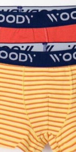 Woody Jongens Boxer, geel-roeste streep + roest