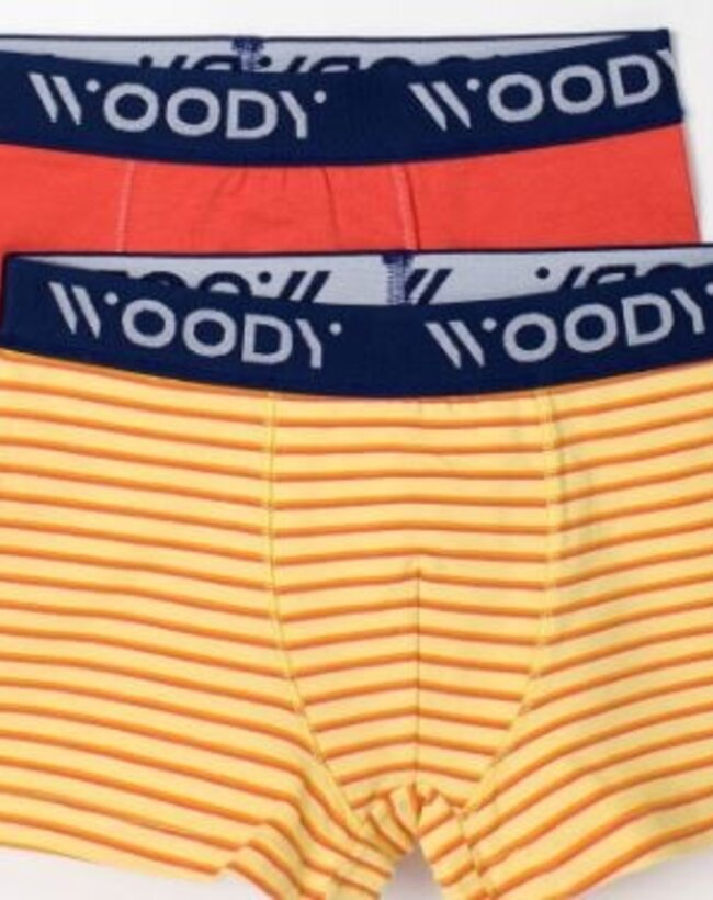 Woody Jongens Boxer, geel-roeste streep + roest