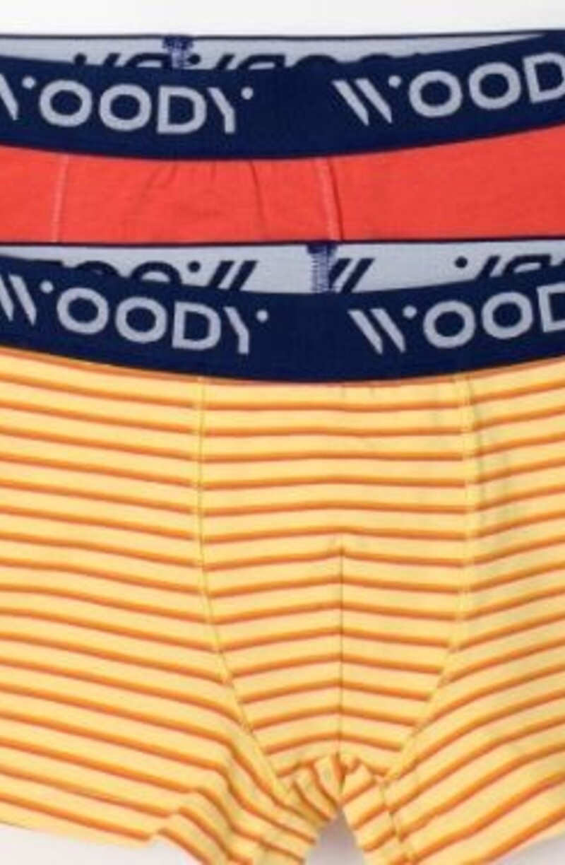 Woody Jongens Boxer, geel-roeste streep + roest