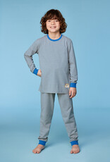 Woody Jongens-Heren Pyjama, blauw-gele streep