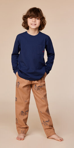 Woody Jongens-Heren Pyjama, donkerblauw